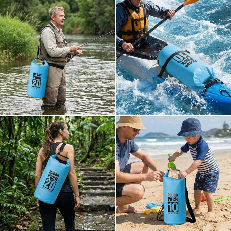 Floating Waterproof Dry Bag 5L/10L/15L/20L/30L for women-Lightweight&Small waterproof bags backpack for Kayaking, boating,Camping, Hiking,Paddle boarding with Roll-Top Closure BLUE 30L