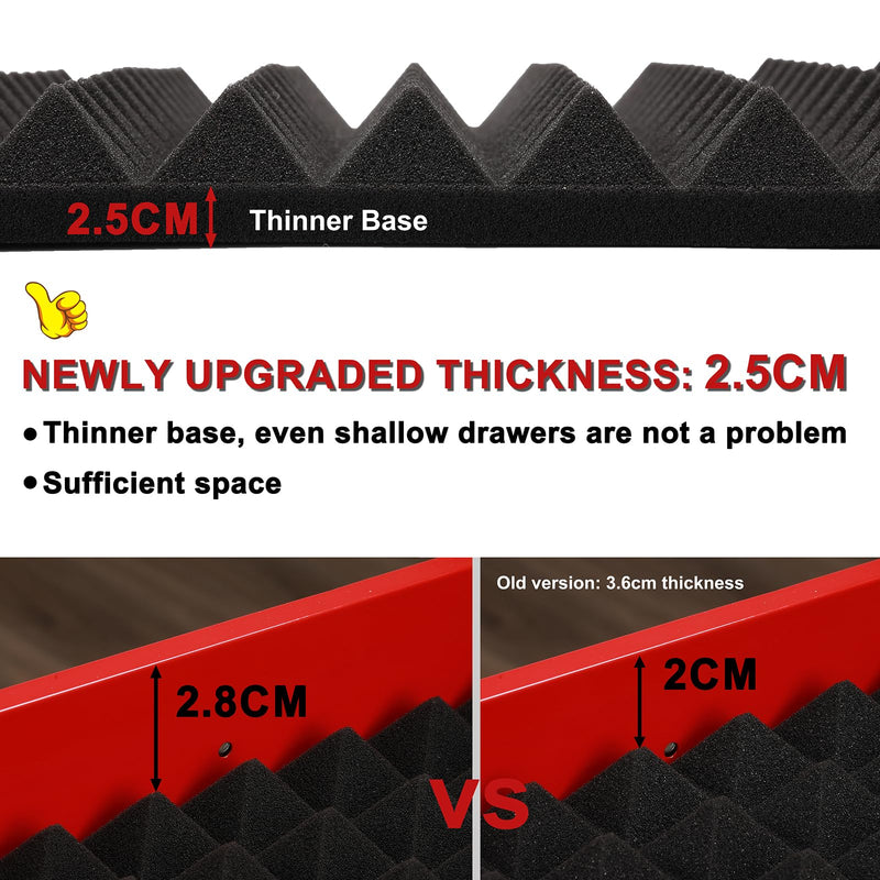 CASOMAN 4PCS Professional Toolbox liner, Trap Mat Universal Tool Drawer Liner, Non-Slip Foam Inserts, Easy Cut, Black, 23.6"x15.7" 4-piece