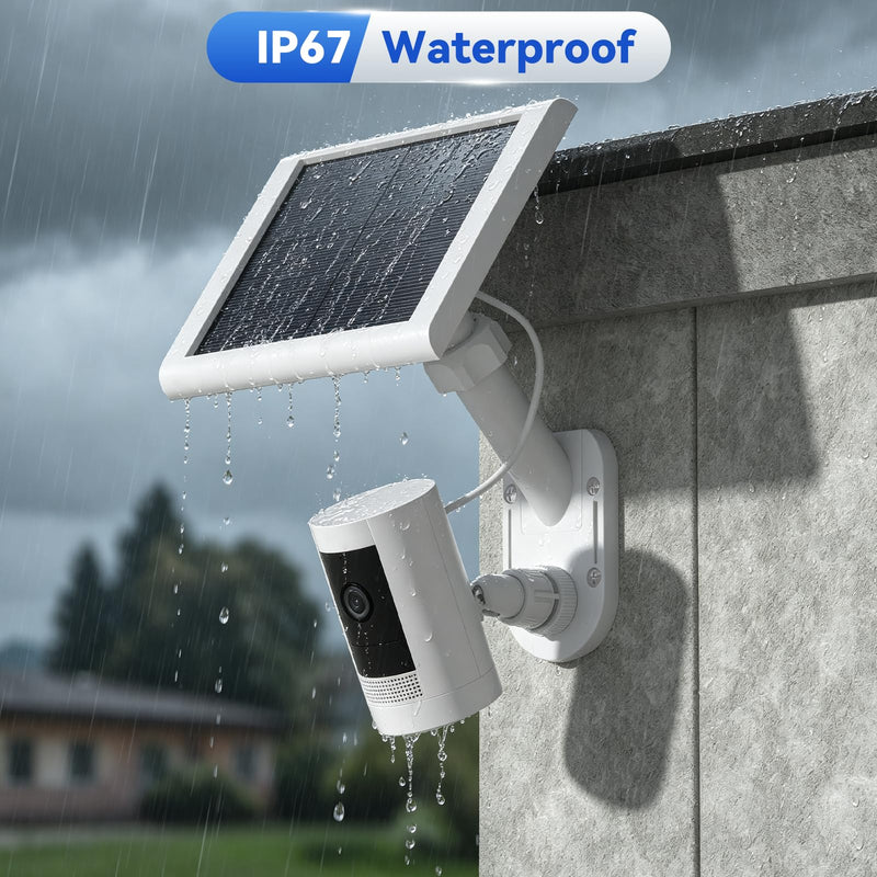 Universal 2-in-1 Wall Mount for Camera and Solar Panel, Compatible with Ring Stick Up Cam/Spotlight Cam Battery/Plus/Pro, Blink, Arlo, Wyze, 360° Adjustable, Easy Install Kit