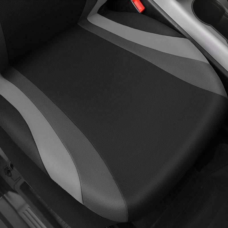 CAR PASS Line Rider Sporty Front Seat Covers,Gray Car Seat Covers Two Front Seats Only, Airbag Compatible,Universal Fit Sedans,Cars,Vans,SUV,Truck(Black and Gray) Black and Gray Two Front Seat
