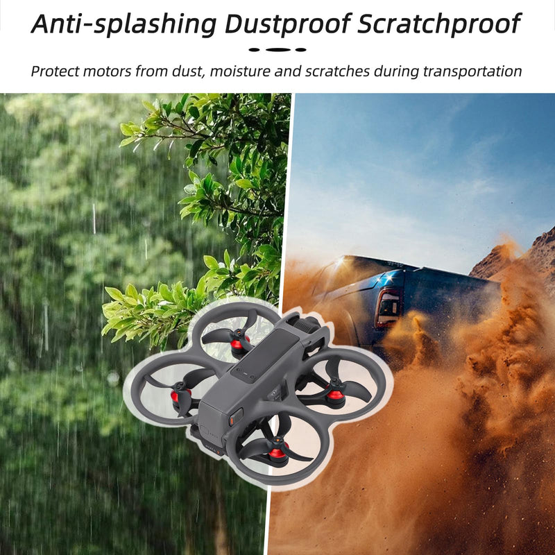 Avata 2 Motor Cover Cap for DJI Avata 2 Drone Accessories, Dust-Proof Waterproof Aluminium Motor Protector Cap for DJI Avata 2 Black