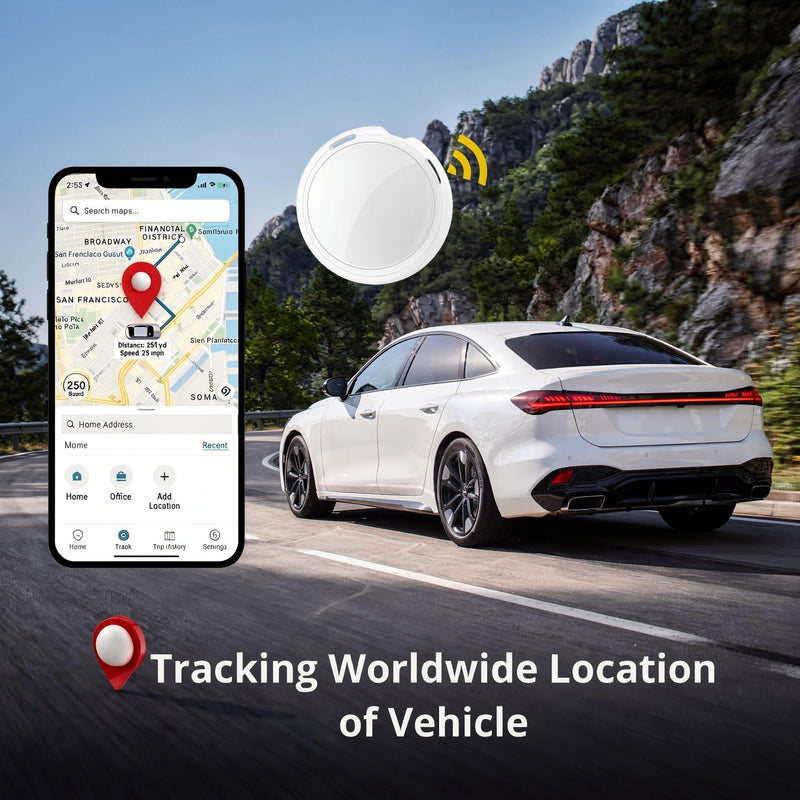 GPS Tracker for Vehicles Car Tracker Device for Apple Find My iOS Only | Undetectable Hidden Waterproof Worldwide Real-Time Tracking for Cars No Subscription No Monthly Fee Replaceable Battery