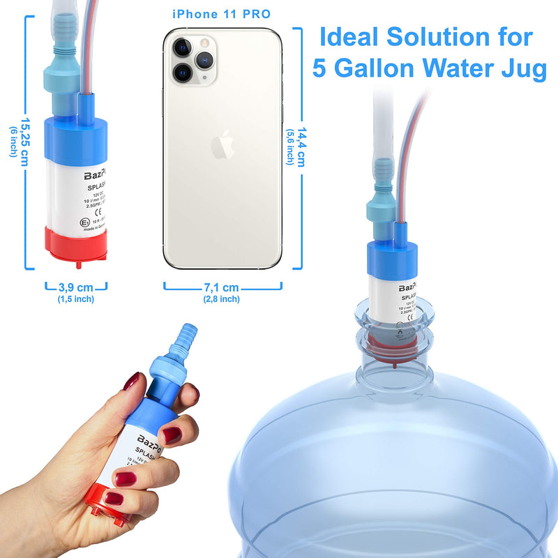 12V Submersible Water Pump - German Made (2.5GPM / 18ft.) | Portable RV Water Pump - Works with Electric Switch in 12V Faucets | 12 Volt Small Water Transfer Pump for Camper, Marine, Solar. 12V Water (2.5GPM / 18ft.)