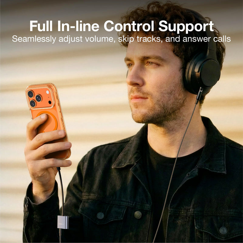 AMAZINGthing for iPhone 17-15, Samsung S26-S22, iPad [Thunder PRO 60W USB-C Adapter] USB-C to 3.5mm Audio Adapter, 24bit/96KHz Hi-Res Sound, 60W PD Fast Charging, in-Line Control