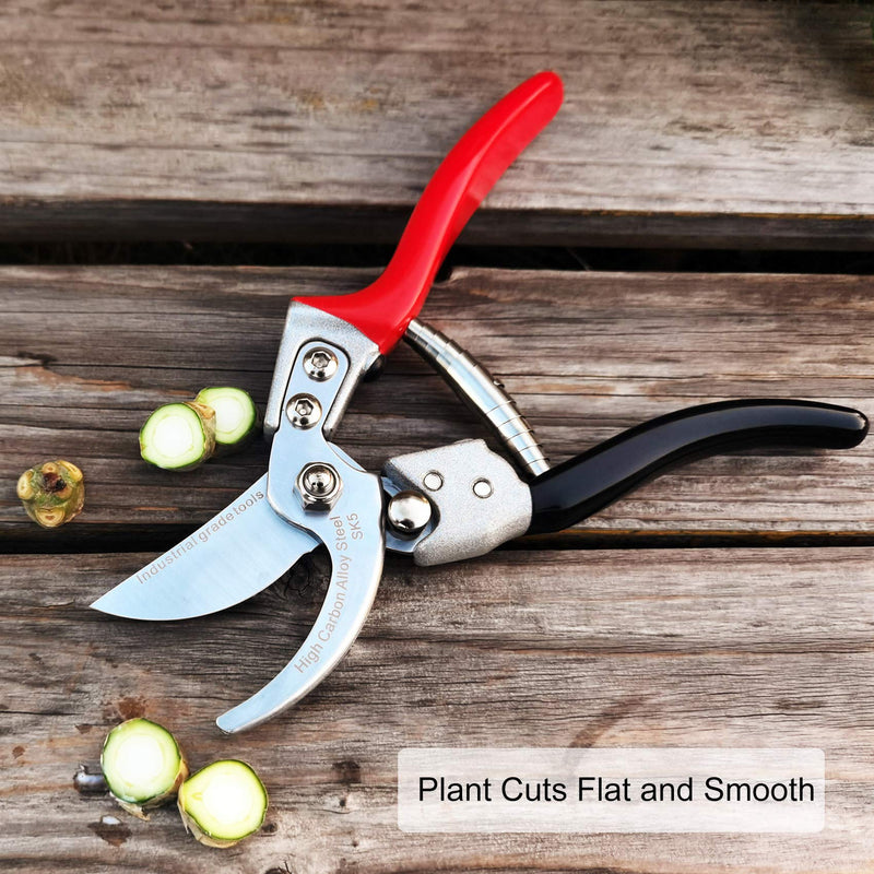 TONMA Pruning Shears [Made in Japan] Professional 8 Inch Premium Plant Garden Scissors Secateurs with Ergonomic Handle, Gardening Gifts Bypass Hand Pruners Branch Gardening Clippers for Plants ‎8 inches bypass pruners