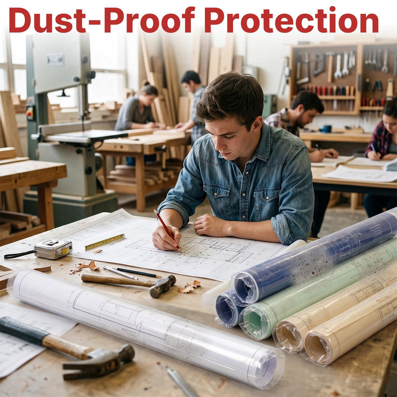 25 Pack Poster Sleeves 6 x 51 Inch Banner Bags Clear Flat Open Long Plastic Bag 2.4 Mil Poster Tube for Blueprint Waterproof Poly Bag for Maps Artwork Storage for Office Dust and Moisture Protection