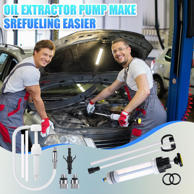 Threlaco 3 Pcs Summer Outboard Motor Flusher, Lower Unit Oil Pump and Fluid Extractor Set Double Sided Boat Ear Muffs Engine Motor Flusher Fluid Pump for Most Marine Outboard Motors Round