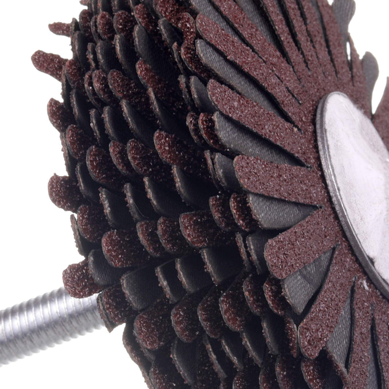 Rocaris 7 Pack Abrasive Cloth Flap Wheel 1/4-Inch Shank for Woodworking Root Carving Furniture Polishing 80, 120, 150, 180, 240, 320, 400 Grit