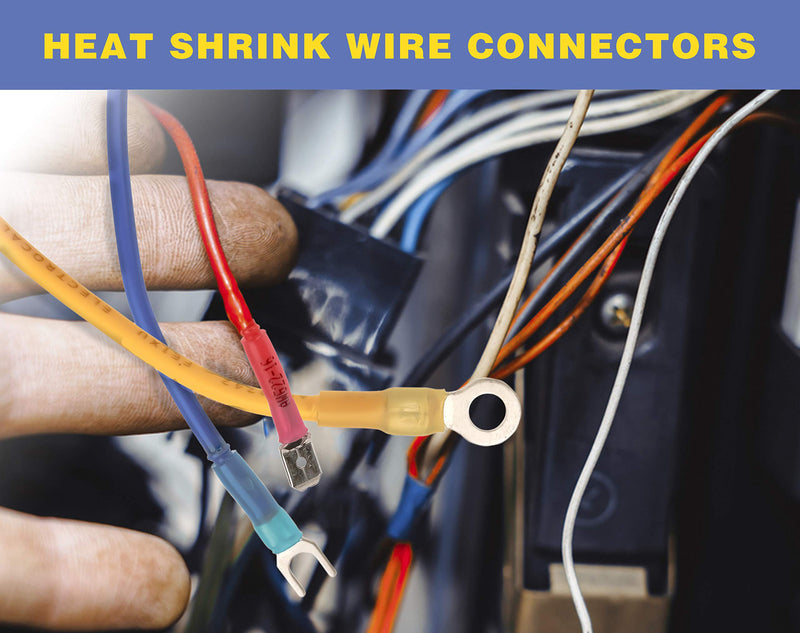 haisstronica 460PCS Heat Shrink Spade Connectors,AWG 22-10 Female and Male Wire Connectors,Quick Disconnect Spade terminlas AWG 22-10 Male&Female Kit 460PCS