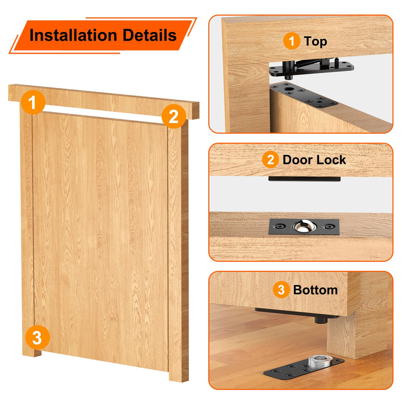 Hidden Door Hinge, 570LBS Load-Bearing Thickened Solid Alloy Steel, 360° Rotation Heavy Duty Pivot Hinge, Swinging Conceal Hinges for Secret Doors, Bookcase, Murphy & Shelf Doors 1 Set