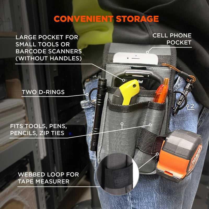 Ergodyne Squids Tool Pouch, Utility Knife Holster, Scanner Device Holder, Cell Phone Pocket