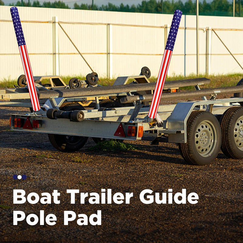 48" USA Boat Trailer Guide Pole Cover- Heavy Duty Neoprene Boat Trailer Capped Guide Protective Cover- 4th of July American Flag Marine Trailer Guide Poles Cover for Sailboat Trailer (Set of 2) 48 Inch