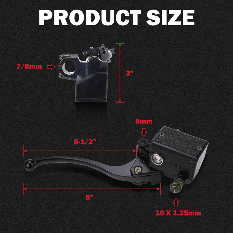 KanSmart 7/8" Brake Master Cylinder for Honda TRX 250 300 350 450 FourTrax Rancher Foreman Rincon Recon Sportrax Front Right Brake Lever Replacement Honda Master Cylinder