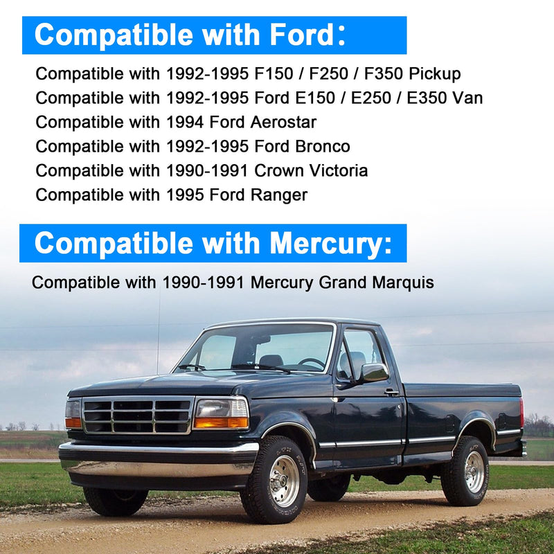 Ignition Switch Lock Cylinder & 2 Pcs Door Lock Cylinder with Keys Compatible with 1992-1995 Ford Bronco F150 F250 F350 E150 E250 E350 Ranger Replaces# C-42-150 DP-42-122 F3UZ1522050D 1990-1995 Ignition Door Lock