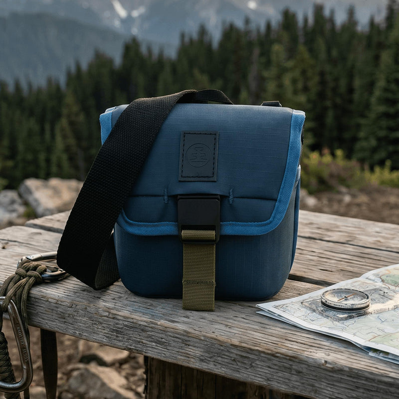 Nocs Provisions 42mm Binocular Pouch for Nocs 32mm Binoculars, Crossbody or Pack Mount Accessory - Harbor Blue