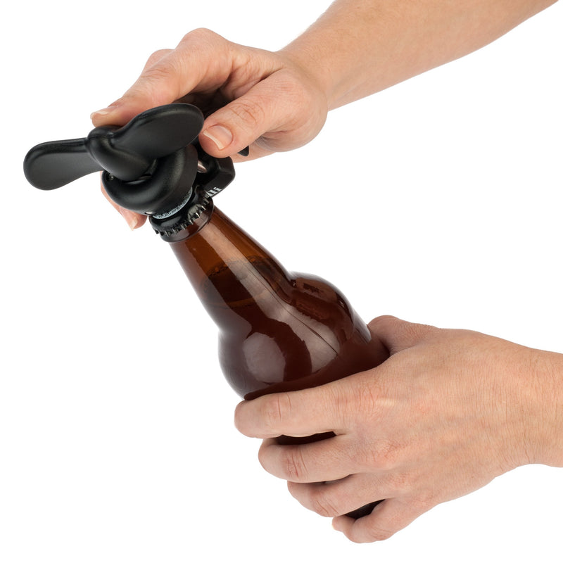 Soft Edge 3-in-1 Ambidextrous Safety Can Opener Jar Opener and Bottle Opener 3-in-1 Can, Bottle & Jar Opener