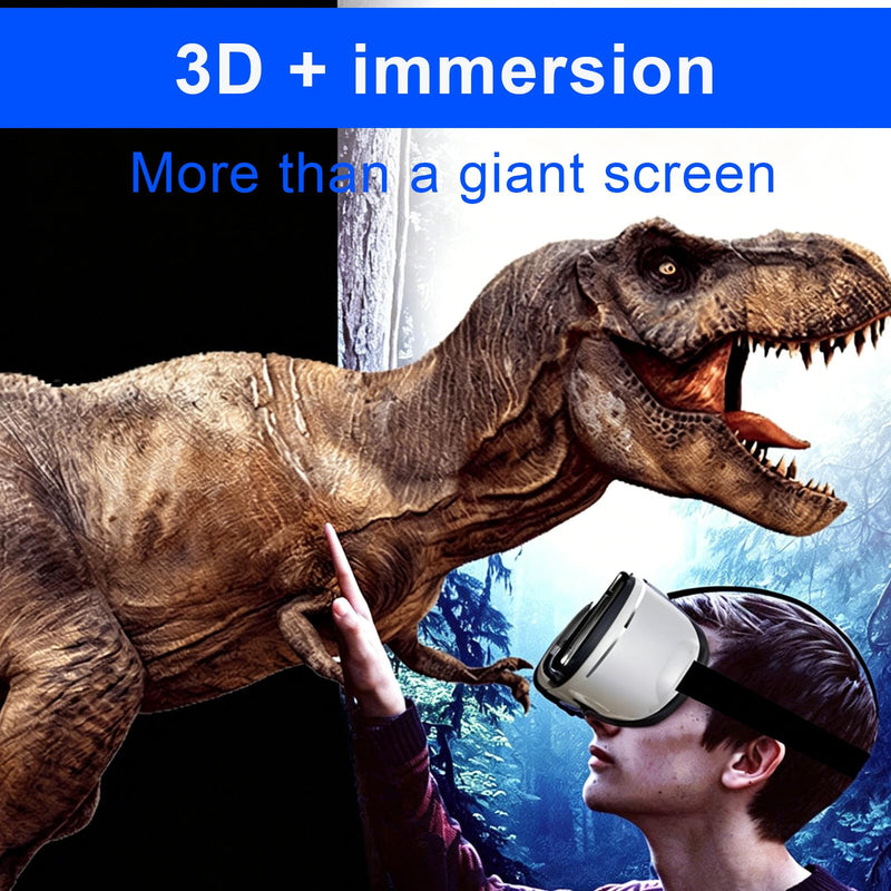 Virtual Reality Headset for Phone with Controller, 3D VR Glasses Adjustable VR Virtual Reality Goggles, Compatible 5.0-7.0 inch for iPhone & Android, for Movies Games（Black） Black