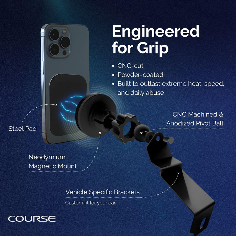 Course Motorsports Direct Fit Phone Mount - Chevrolet Colorado/GMC (Canyon 2015-2022) Compatible with All Phones - Magsafe Compatible Magnetic