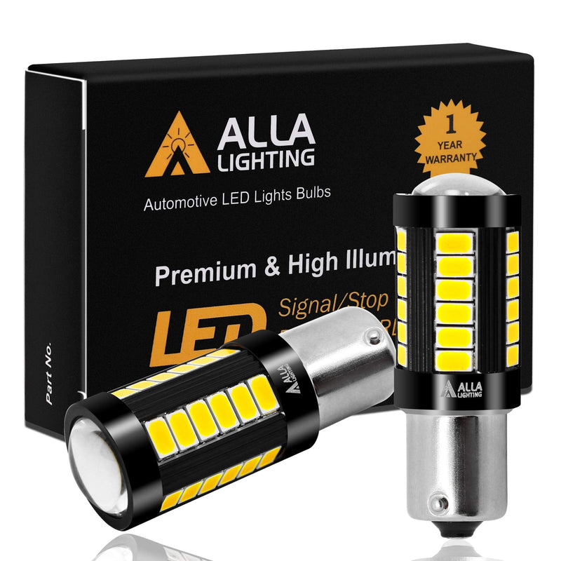 Alla Lighting 2800lm BA15S 1156 LED Bulbs, White Back-up Reverse/Signal/Brake/Tail/DRL Lights 7506 P21W 1141 3497 1003 1073 199 2396 93 97 6000K Xenon Super Bright 12V 5730 33-SMD Upgrade 6000K Xenon White