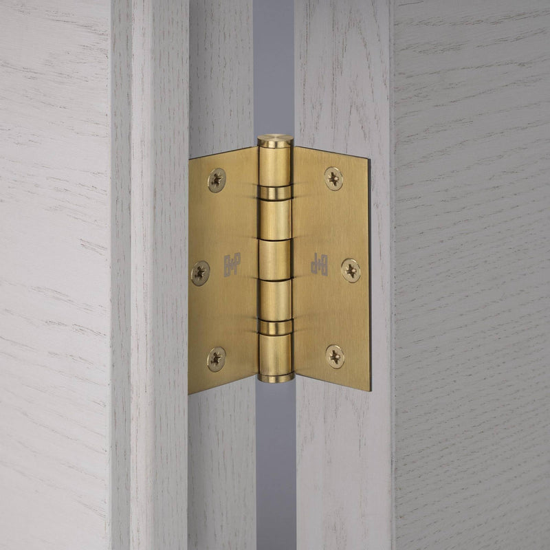 Buster and Punch Door Hinge Set of 2 3.5 x 3.5 Inch in Brass Solid Metal