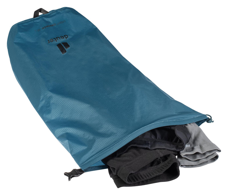 Deuter Light Drypack 15, Water-Resistant 15-Liter Ripstop Roll-Top Dry Pack Sack Keeps Gear Dry for Hiking, Trekking, Camping & Kayaking - Atlantic