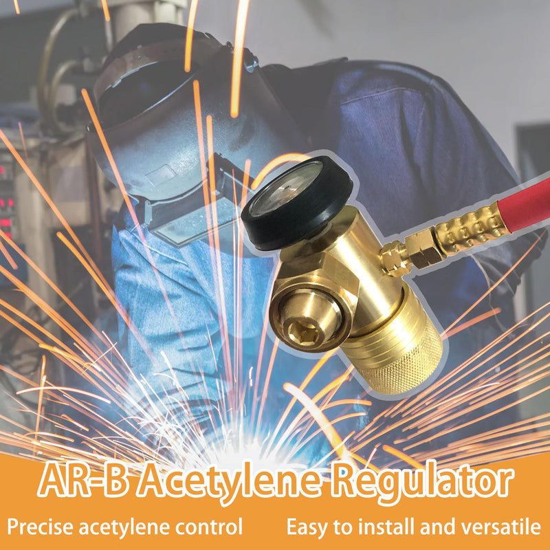 0386-0725 AR-B CGA520 Acetylene Regulator for B Tanks, for Torch Regulator with Gauge, Use with Torch Acetylene Kit, B Tank Torch Kit