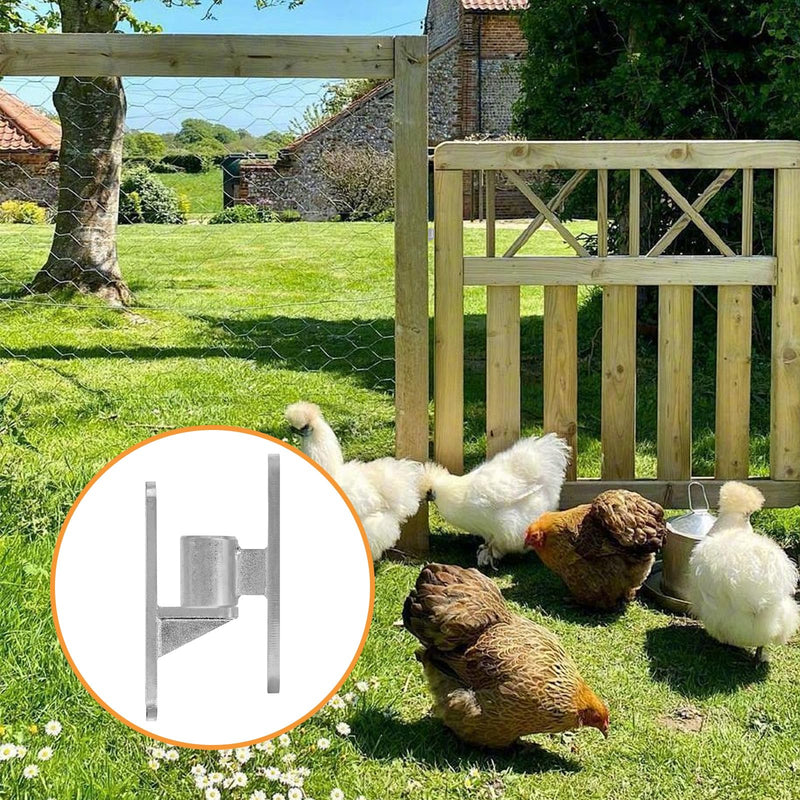 2 Set Heavy Duty Gate Hinges, Wall Mount Gate Hinges 5/8'' Pin Fence Post Hinge Set for Wooden or Concrete Fence Gate (Silver, Screws Included) Silver-2 Pairs
