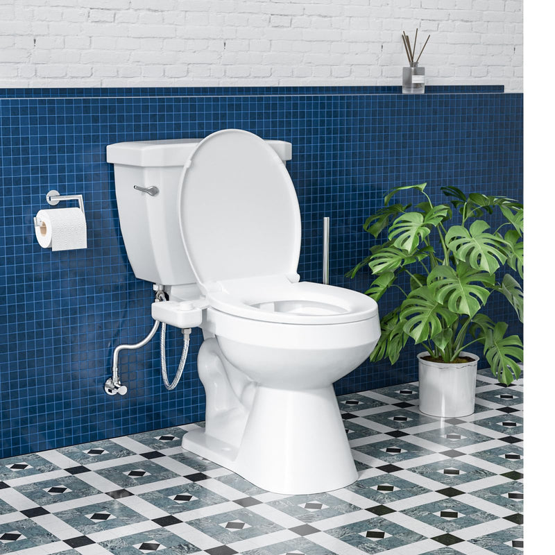 Clirass Ultra-Slim Bidet Attachment, Self-Cleaning Dual Nozzle (Feminine/Posterior Wash), Accessibility-Enhanced Large Buttons, Quick-Release, Non-Electric Fresh Water System with Adjustable Pressure