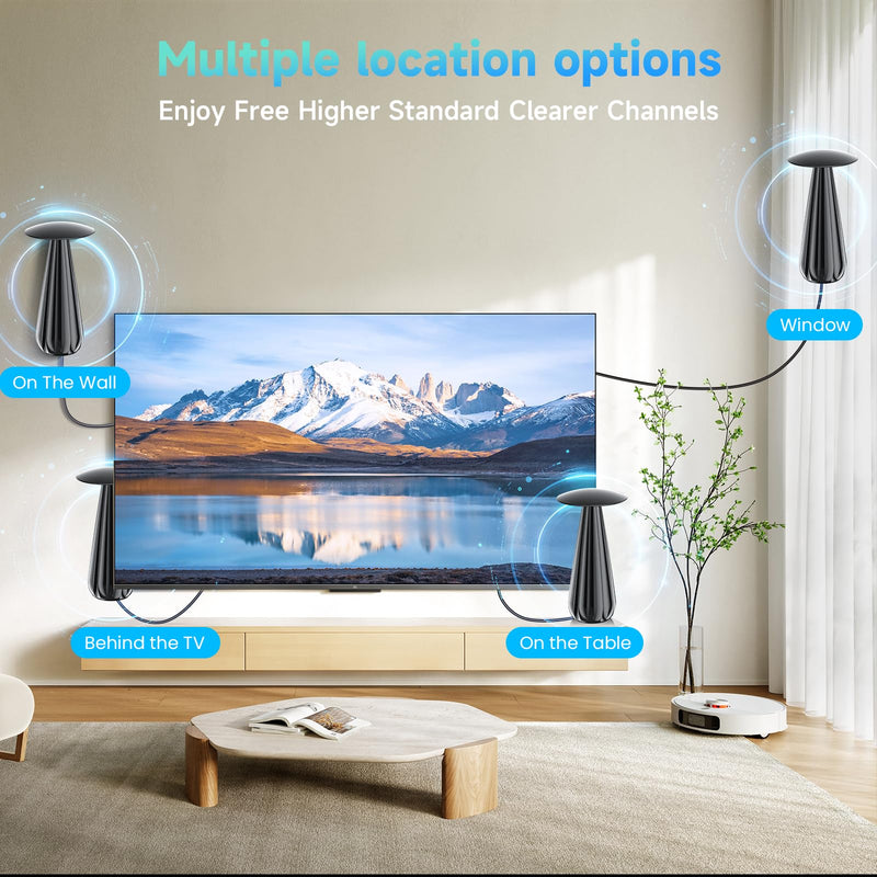 2026 Digital Antenna for Smart TV, HDTV Antenna for Local Channels with Signal Amplifier, Supports 4k 8k 1080p All TVs -38ft Coax Cable