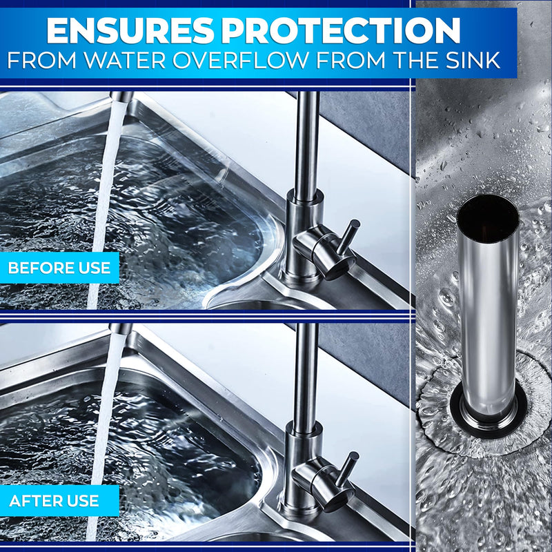 Set of 3 Bar Sink Stopper - 7.48 x 1.75" (LxD) Bar Drain Stopper Pipe for Standard Sinks, Lightweight and Simple to Use, Rust Resistant - Good for Bar and Kitchen, Suitable for Home and Commercial Use 3 Pack