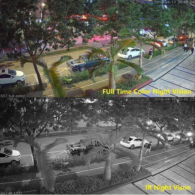 2MP HD Full Color Night Vision Dome TVI CCTV Surveillance Security Coax Camera with Visible White LED Lights, Compatible with Analog TVI CVI AHD DVR, 2.8mm Wide Angle, 65ft Night Vision, Outdoor 2MP COLOR NIGHT VISION CAMERA