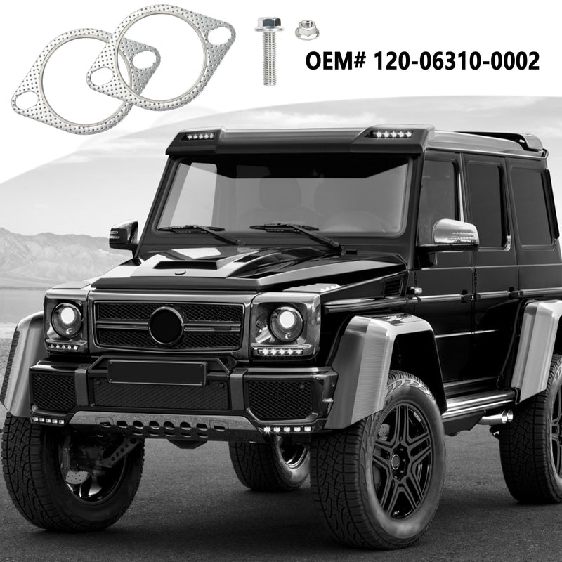 2PCS 2.5" Exhaust Gasket Kit Include 4PCS Exhaust Bolts,2-Bolt Exhaust Flange Gasket for Automotive Replacement Exhaust Manifold Gaskets OEM#120-06310-0002,Premium Car Accessories (2.5inch) 2.5inch
