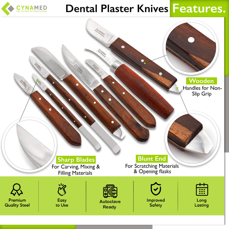 Dental Fahenstock Large, Small Knife, Cynamed Plaster Alignate Spatula and Knife Mixing Modeling Labratory Restorative Instruments (8) 8