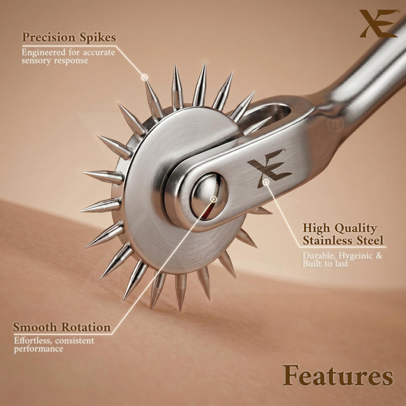 XE Stainless Steel Wartenberg Neuro Pinwheel – Pinwheel for Neurological Nerve Reaction Test, Pinwheel Roller for Testing Nerve Sensitivity