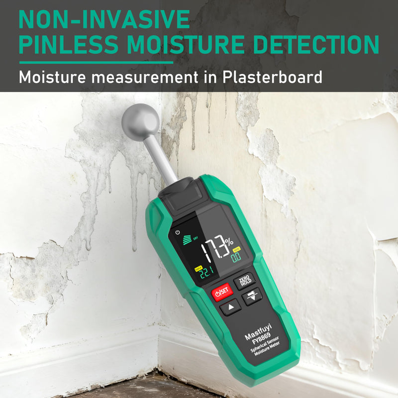 Pinless Wood Moisture Meter,Non-Destructive Depth 5-40mm for Wood & Walls | Digital Moisture Detector Built-in Flashlight for Concrete, Floors Piness