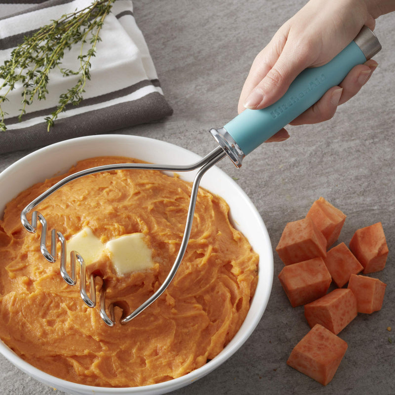 KitchenAid Gourmet Stainless Steel Wire Masher, 10.24-Inch, Aqua Sky One Size