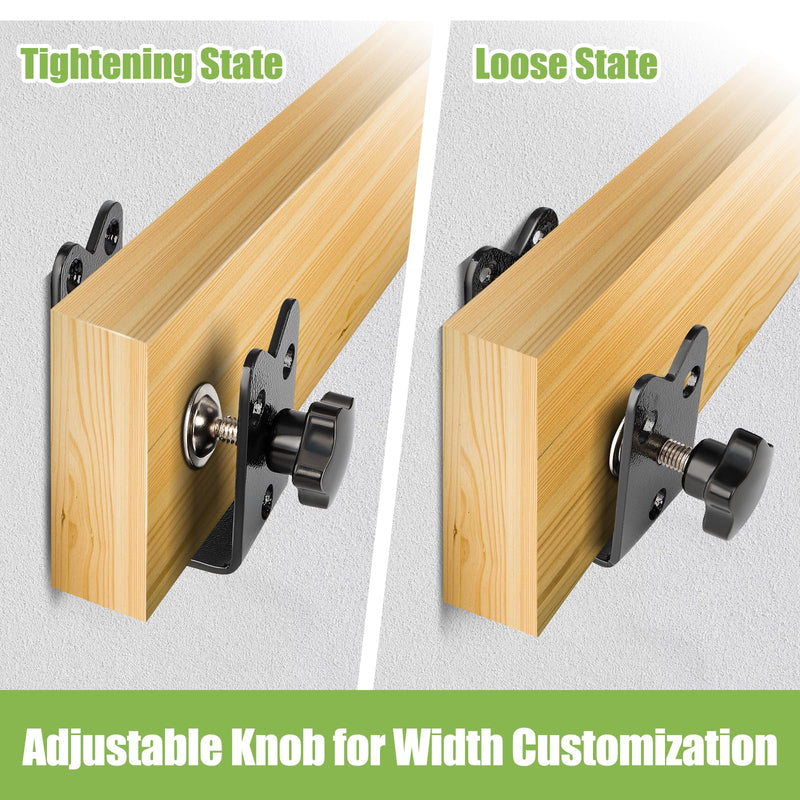 2 Pcs Twist-to-Lock Door Barricade Brackets - Heavy Duty Steel U-Shaped, Rust-Proof Powder Coated Security Door Reinforcement, Door Jammer for Home Barn Shed Garage Gate Twist Fixation