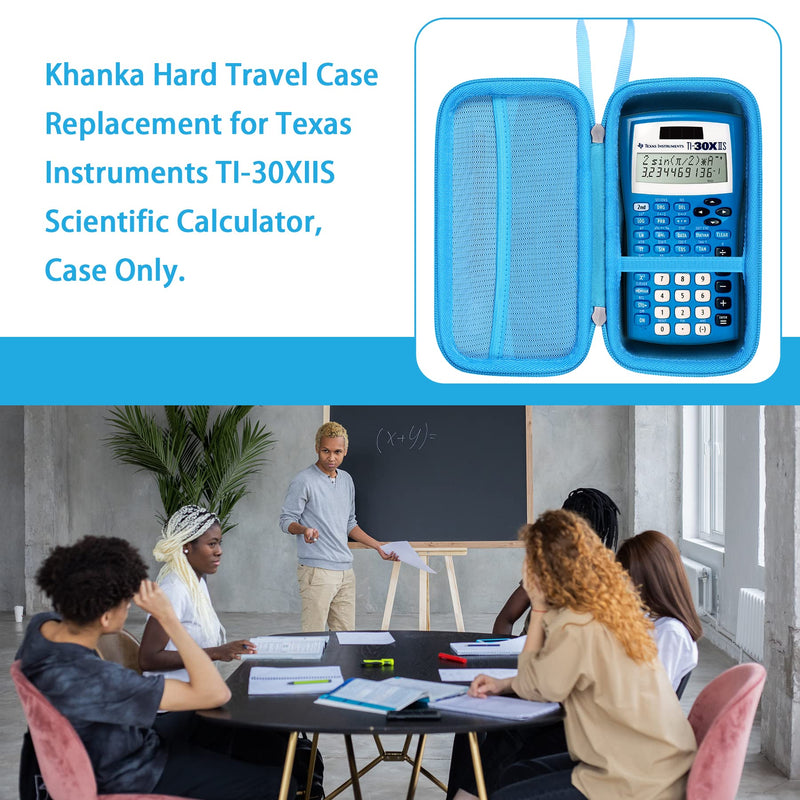 Khanka Hard Travel Case Replacement for Texas Instruments TI-30XIIS Scientific Calculator, Case Only (Blue) Blue