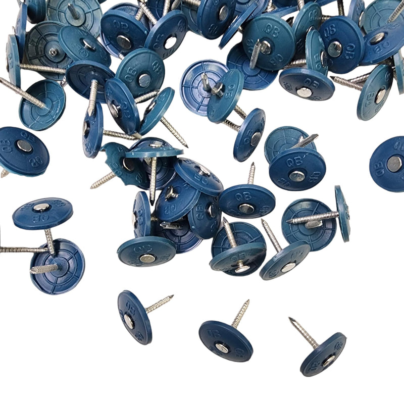 (500 Pack) Round Plastic Cap Nail 1 Inch Roofing Nails Galvanized Tar Paper Nails for House Wrap Fastening Foam Board Roofing Felt Insulation Film (500)