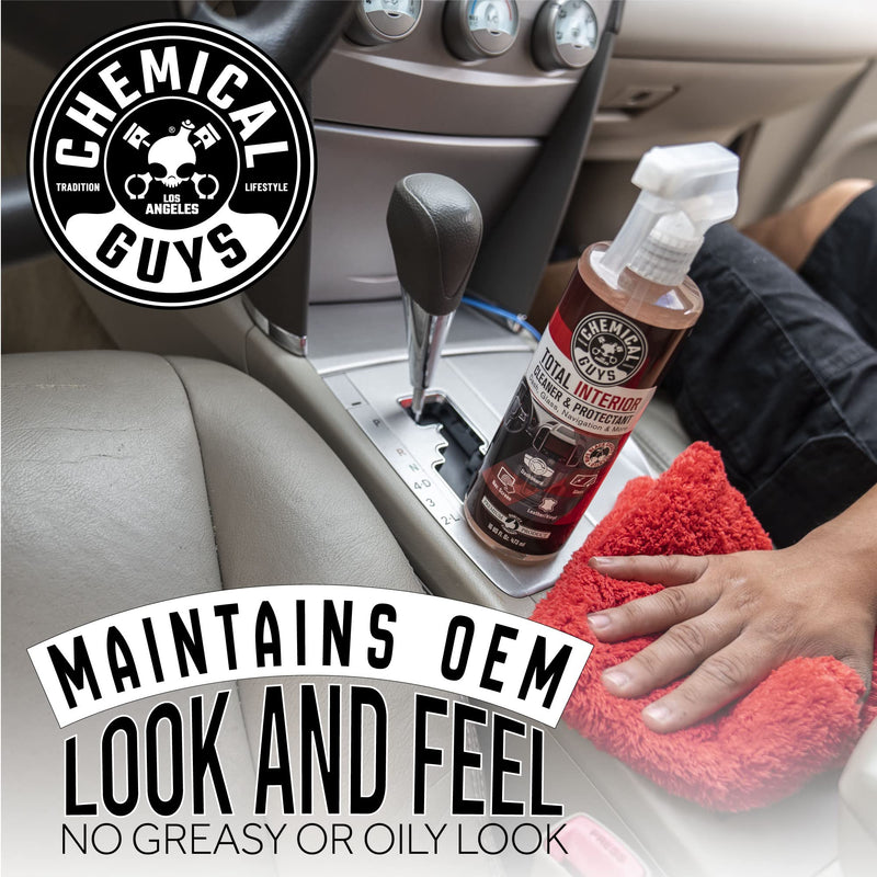 Chemical Guys SPI22516 Total Interior Cleaner & Protectant (Safe on Dash, Leather, Vinyl, Plastics, Trim, Glass, Fabric & More), 16 Fl Oz (Pack of 1) (Black Cherry Scent) 16 Fl Oz (Pack of 1) Black Cherry