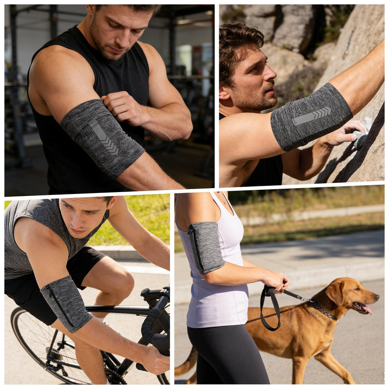 PATIKIL Sports Armband Sleeve, M Size Universal Running Holder Arm Band Waterproof Phone Armband for All Phones Hiking Biking Walking Jogging Gym, Black
