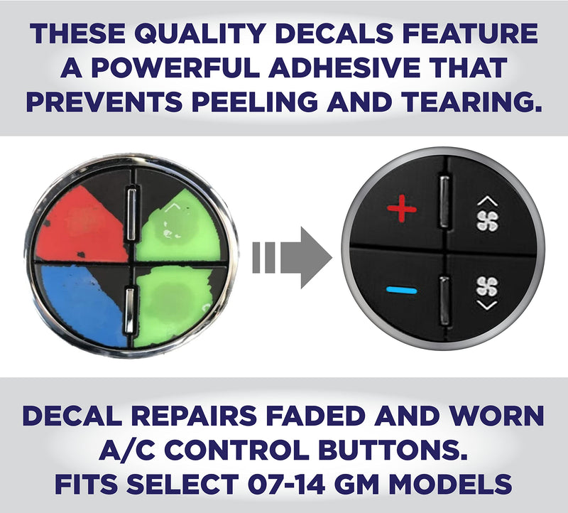 EcoAuto AC Dash Button Repair Kit for Select GM Vehicles - Fix Ruined Faded A/C Controls Premium Design & Made in USA (Pack of 2) 2 PACK