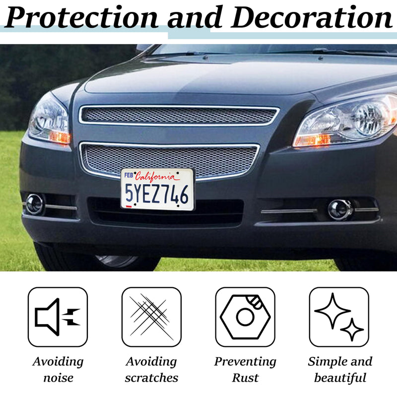 License Plate Bracket Holder, Front License Plate Bracket, No Drill Front Plate Mount, Licenses Plates Brackets Bumper, Car Frame Mount Adapter with Stainless Steel Screw Cap, Cable Ties
