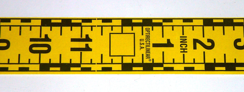 Adhesive Continuous Ruler Roll Tape – Fractional – 1 1/2 Inches Wide, 12 Inch Long X 105 Repeats – Vertical Up – Yellow