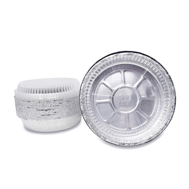 (40 Pack) Premium 8-Inch Round Foil Pans with Plastic Dome Lids l Heavy Duty l Disposable Aluminum Tin for Roasting, Baking, or Cooking 1