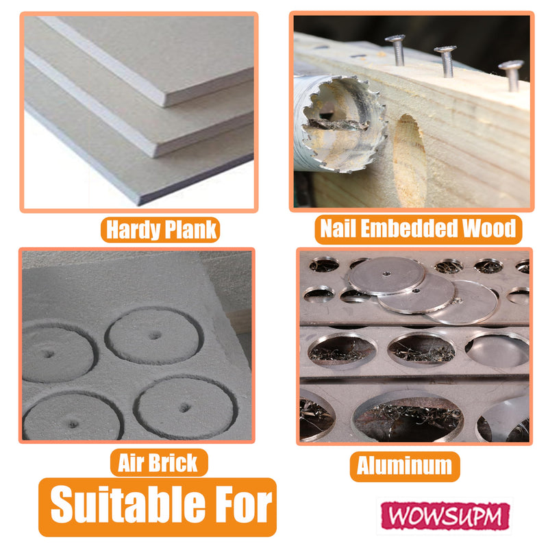 3-1/2 inch Carbide Hole Saw Bit Deep Cutting 2.36” for Multiple Material Hardy Plank Nail Embedded Wood Air Brick Up to 30X Longer Life 3-1/2"(89mm)