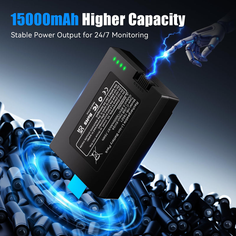Fulpower 15000mAh Replacement Battery for eufy FamiLock S3 Max,S3 | 3.85V Li-ion, ultra-long standby, LED indicator, fireproof PC case, multi-protection, USB-C cable, eufy battery replacement