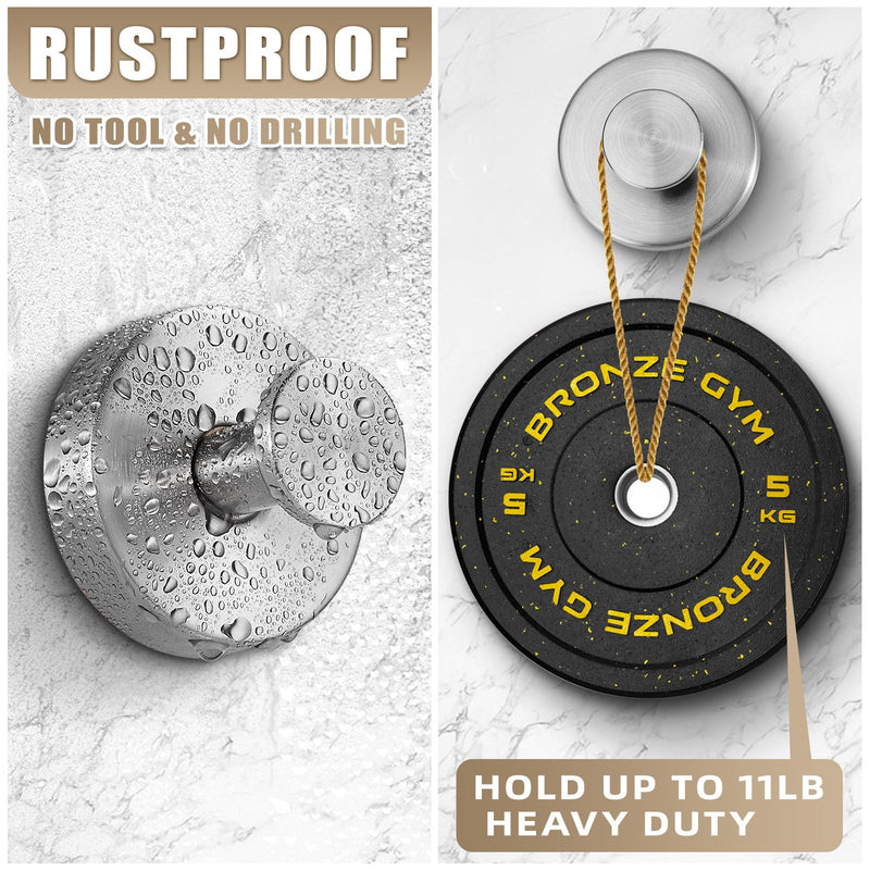 Suction Cup Hooks for Shower No-Drill Bathroom Hooks for Towels, Robes, Loofah Mountable on Bathroom Walls, Kitchen, Glass, Mirrors, Tile and Smooth,Non-Porous Surfaces (2, Brushed Nickel) 2