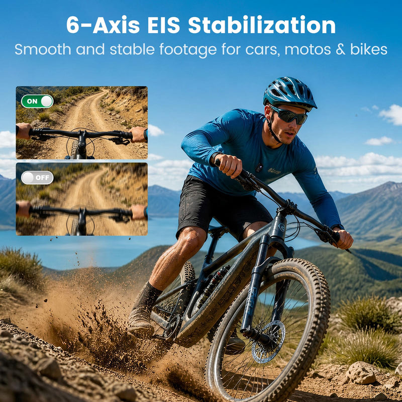 4K Mini Action Cam – Magnetic BodyCam with WiFi, Thumb-Size Wearable POV Camera, 6-Axis Stabilization, Expandable Battery, Hands-Free Recording Vlog Camera for Motorbike/Travel/Pets/Helmet Black