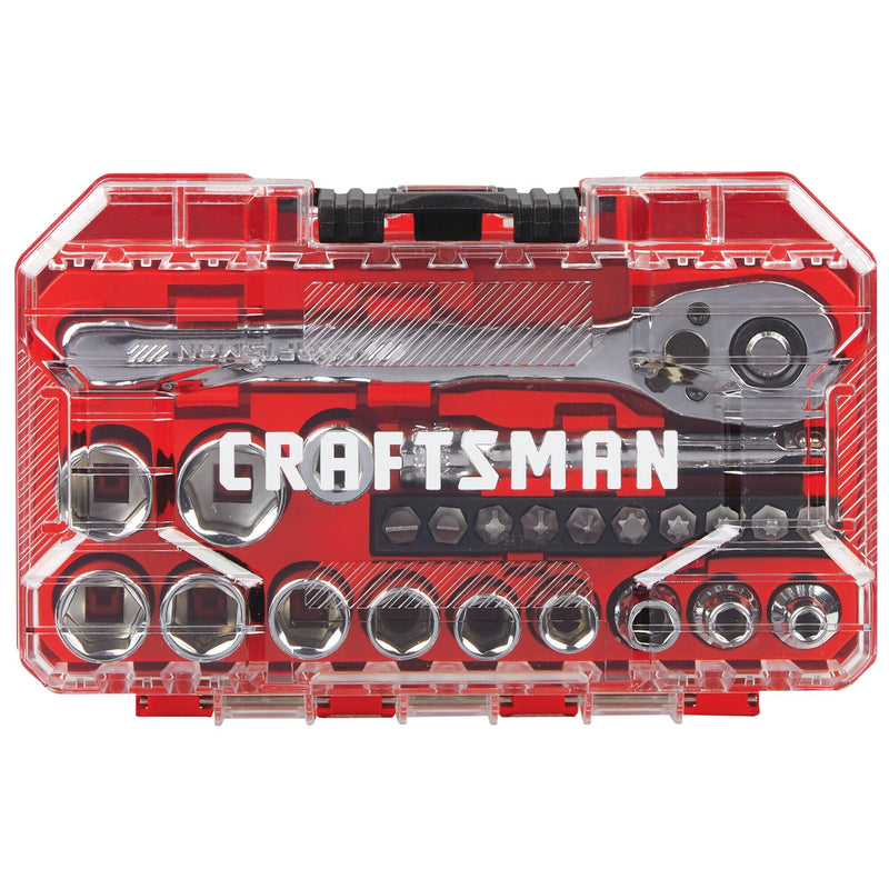 [AUSTRALIA] - CRAFTSMAN Socket Set, 24-Piece, 1/4 Inch Drive, Metric, Includes Storage Case (CMMT12110LZ) NEW MM Set